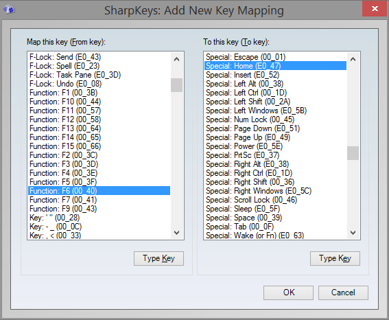 Remap keyboard in Windows 7 and 8.1 using SharpKeys picture1