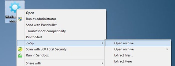 Remove 7-zip from context menu in Windows
