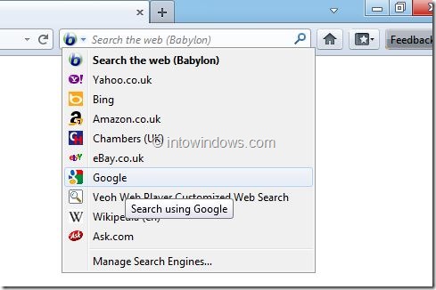 Remove Babylon Search From Chrome , Internet Explorer and Firefox Step 6
