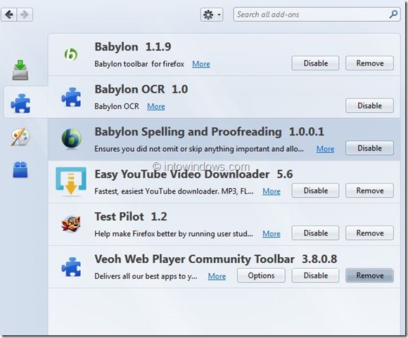 Remove Babylon Search From Internet Explorer and Firefox Step5