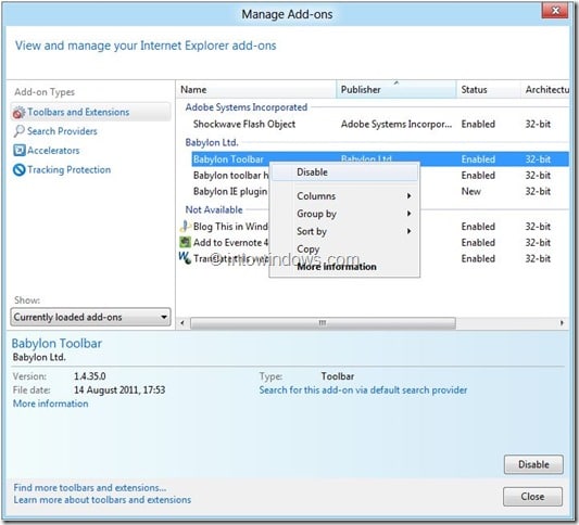 Remove Babylon Search From Internet Explorer and Firefox
