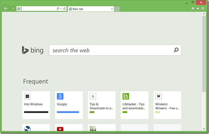 Remove Bing search box from new tab page