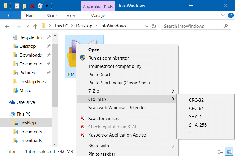 Remove CRC SHA from context menu in Windows pic1