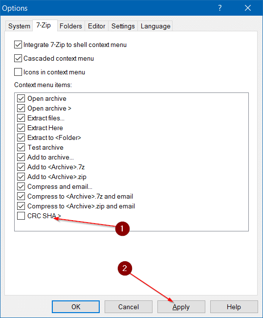Remove CRC SHA from context menu in Windows pic5