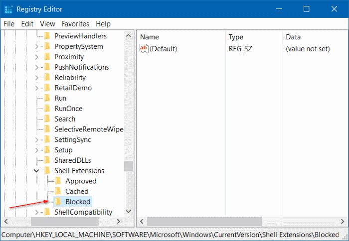 Remove Cast to device from context menu in Windows 10 step4