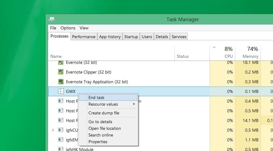 Remove Get Windows 10 from taskbar step14
