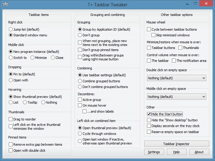 Remove Start button from Windows 8.1 taskbar picture2 - Copy