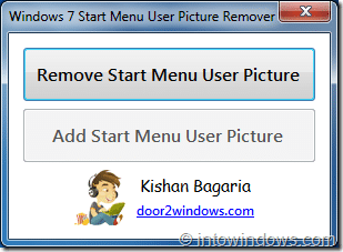 Remove User Picture From Start menu in Windows7