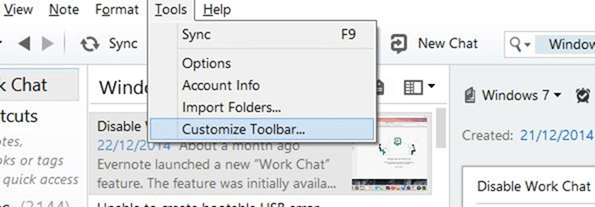 Remove Work Chat from Evernote picture1