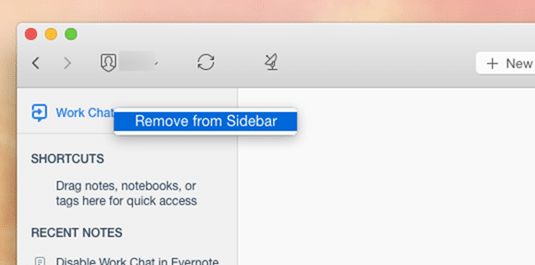 Remove Work Chat from Evernote picture3
