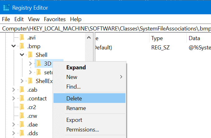 Remove edit with paint 3d option from context menu pic4