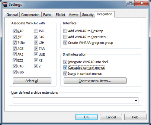 Remove unnecessary WinRAR items from context menu step5