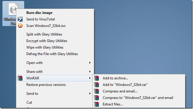 Remove unnecessary WinRAR items from context menu step7