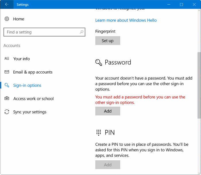 Remove user account password in Windows 10 pic5