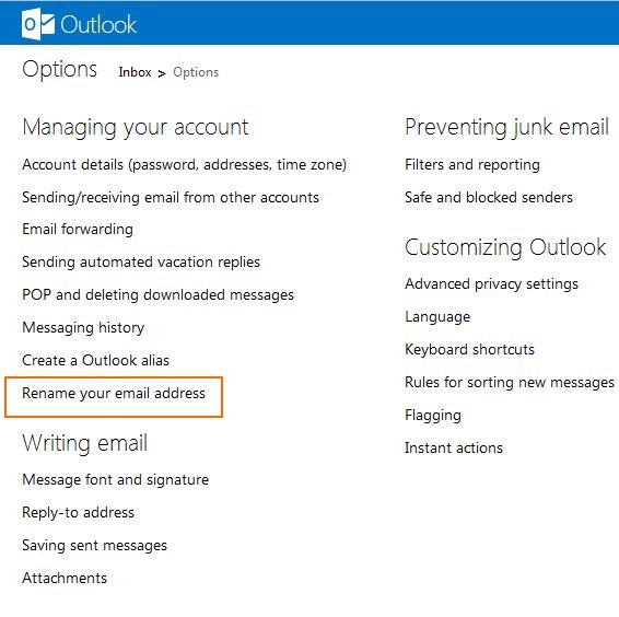 Rename Hotmail & Live Email Address To Outlook.com Step3