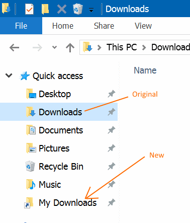 Rename Quick Access folders in Windows 10 step5