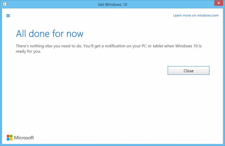 Reserve your free Windows 10 upgrade copy now