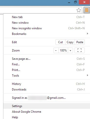 Reset Google Chrome Settings Step1