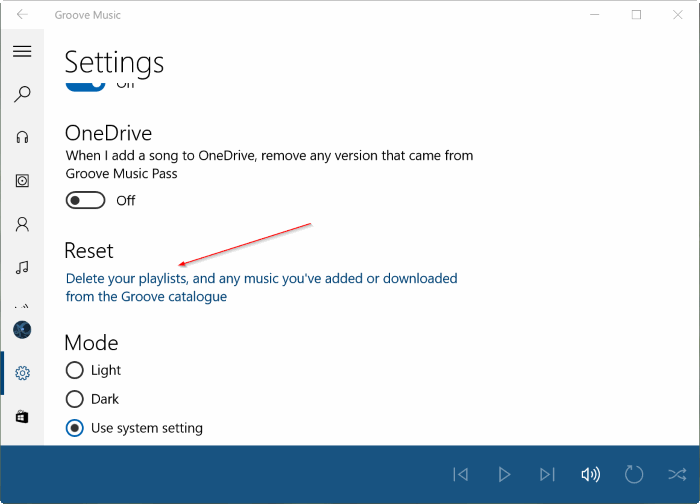 Reset Groove Music in Windows 10 pic3