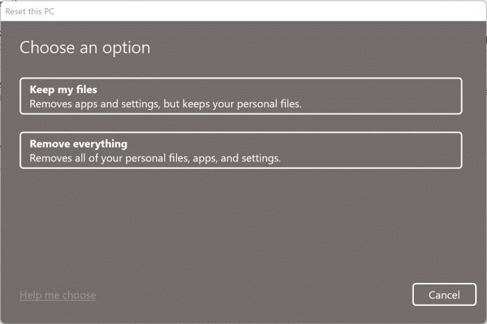 Reset Windows 11 to factory settings pic1.2