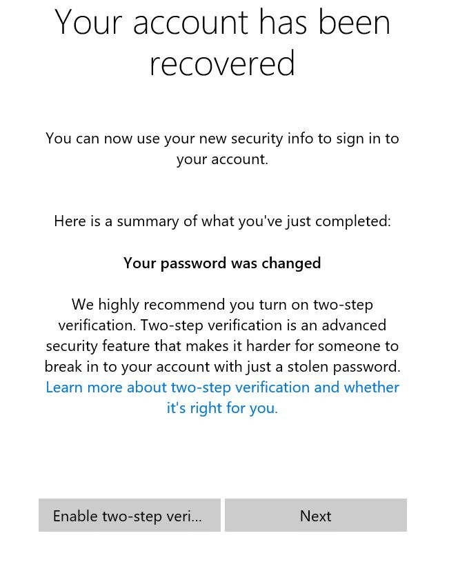 Reset or change Microsoft account password Windows 10 pic14
