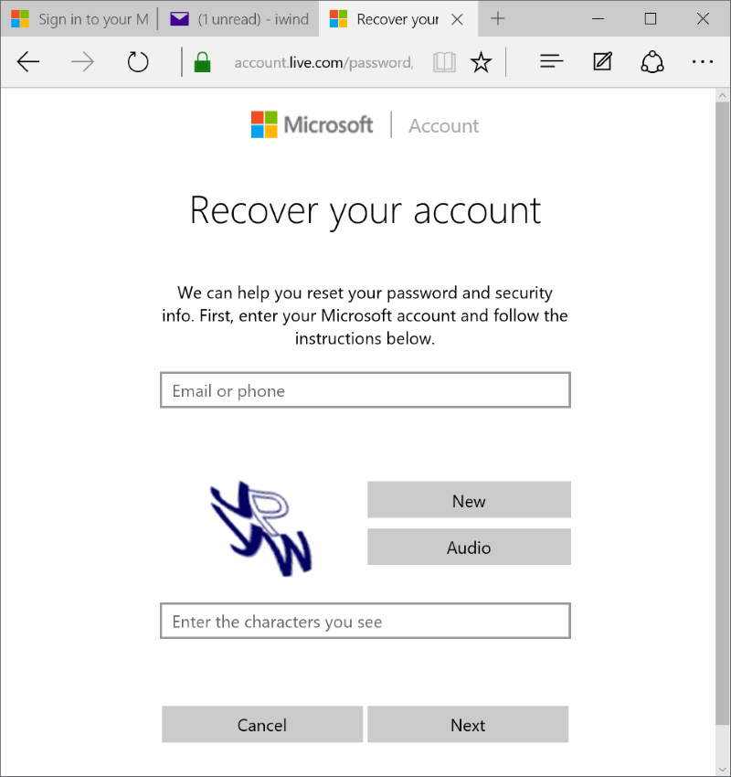 Reset or change Microsoft account password Windows 10 pic9