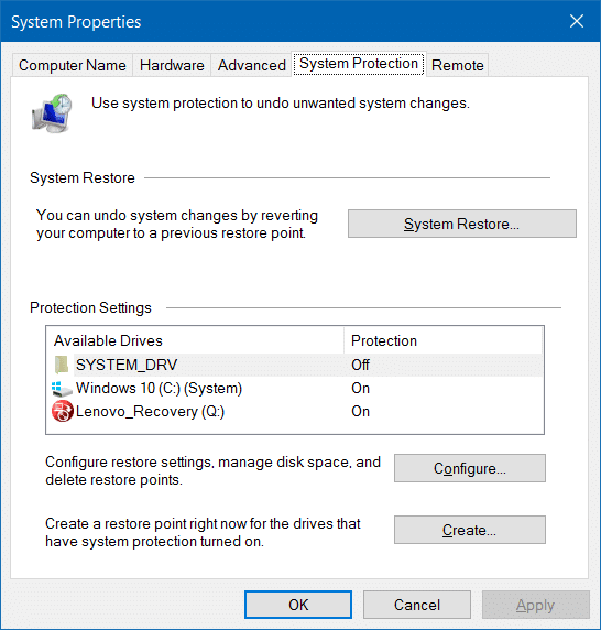 Restore Windows 10 to an earlier date step02