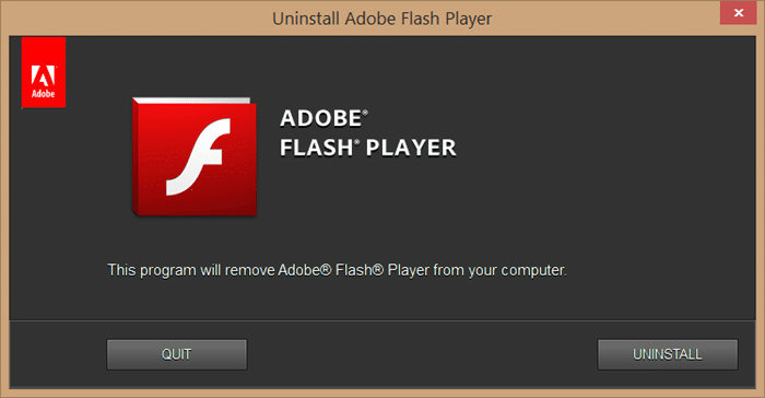 Revert to a previous version of Adobe Flash picture1