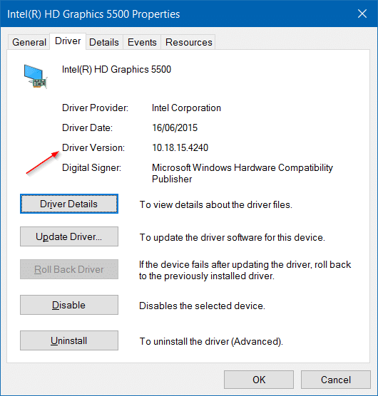Roll back or restore previous version of a driver in Windows 10 step7.2