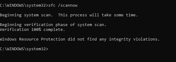 Run system file checker to repair corrupted or missing files Windows 10 (1)
