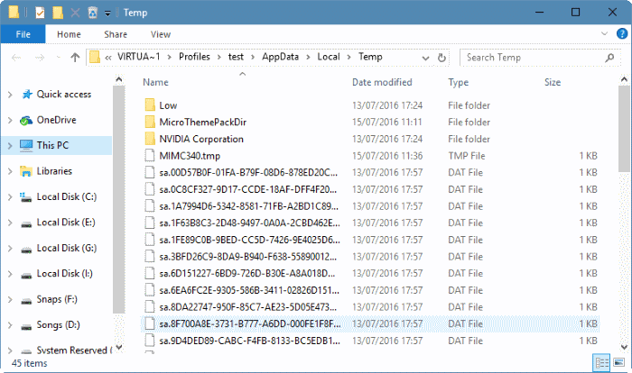 Safely delete temporary files in Windows 10 step7