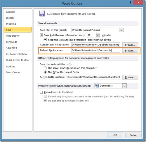 Save Office 2010 Documents to SkyDrive Picture1