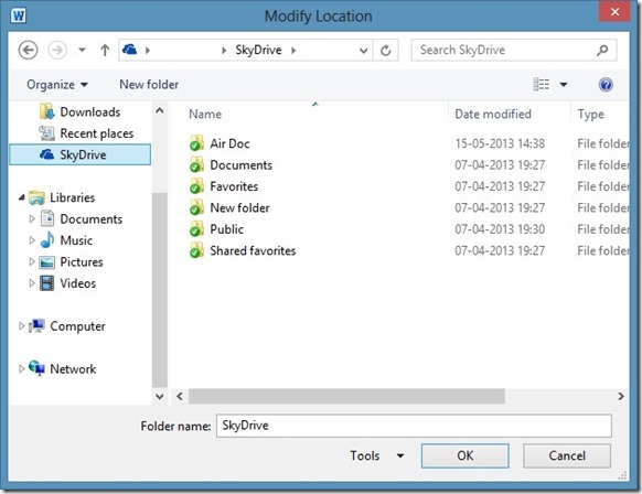 Save Office 2010 Documents to SkyDrive Picture2