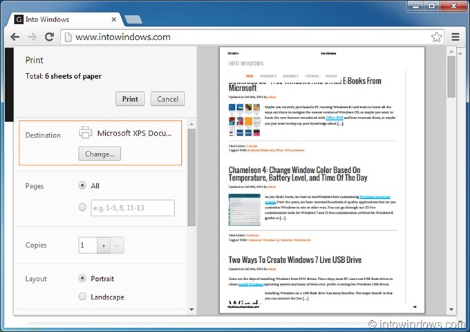 Save webpage as PDF in Chrome step2