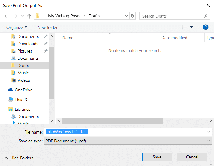 Save webpage as PDF in Microsoft Edge step3