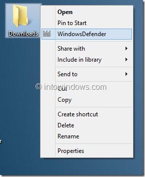 Scan With Windows Defender