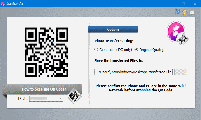 ScanTranfer transfer files from Android and iPhone to Windows 10 PC over WiFI pic2