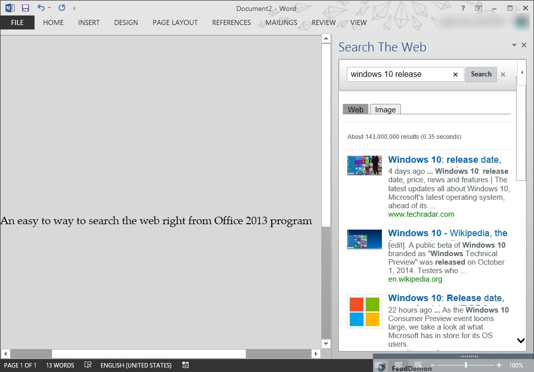Search Google right from Office Word picture2