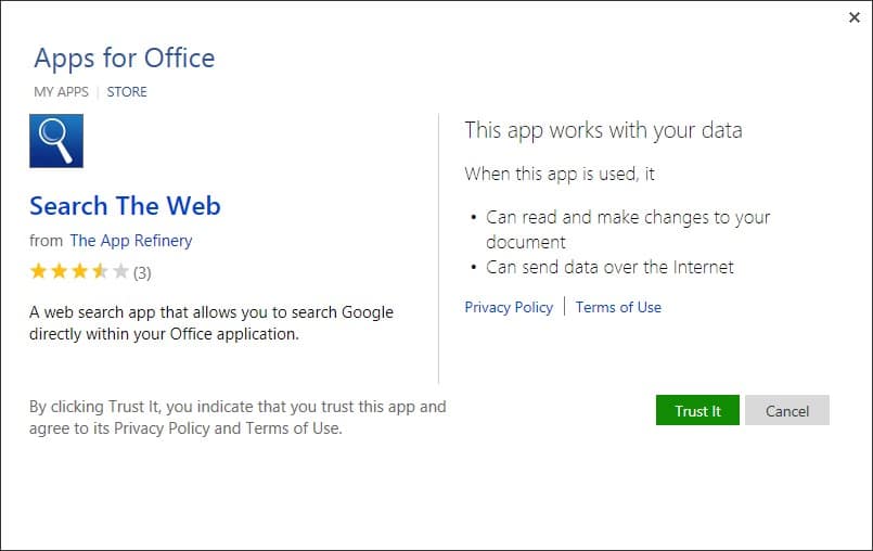 Search Google right from Office Word picture7