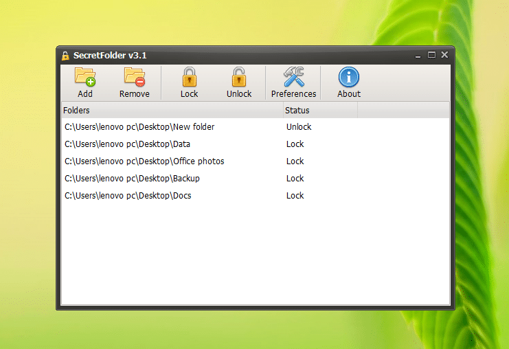 SecretFolder free folder locker for Windows picture3