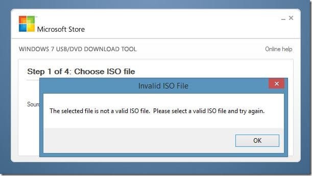 Selected File isn't ISO
