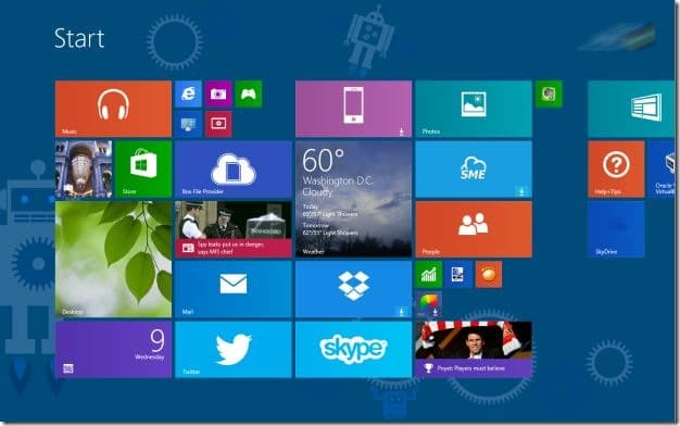 Set Start Scren Background Color as Window border and taskbar color Windows 8.1