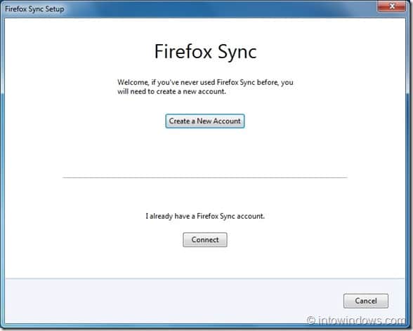Setup Firefox Sync Step1