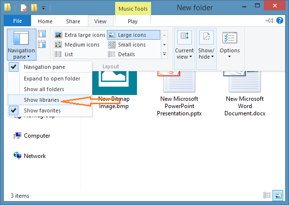 Show Libraries In Windows 8.1 Explorer Step3