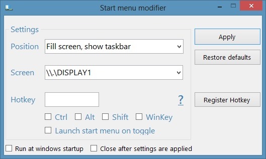 Show Taskbar In Start Screen