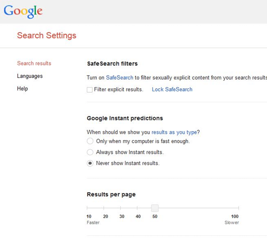 Show more results per page in Google step2