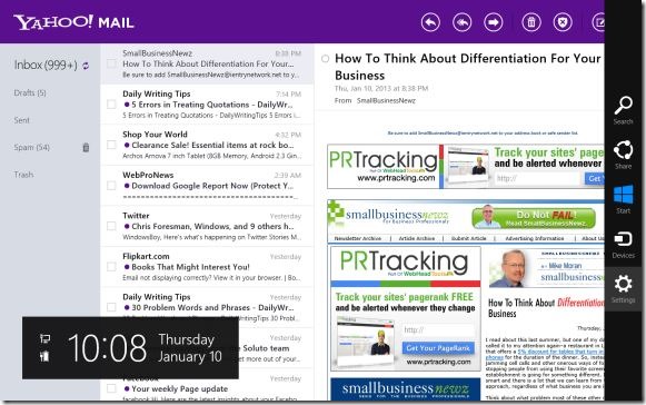 Sign Out in Yahoo Mail app