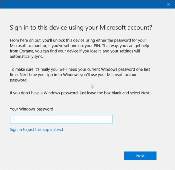 Sign in to Store with different account in Windows 10 step7