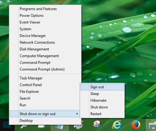 Sign out and lock options in Windows 10 picture1