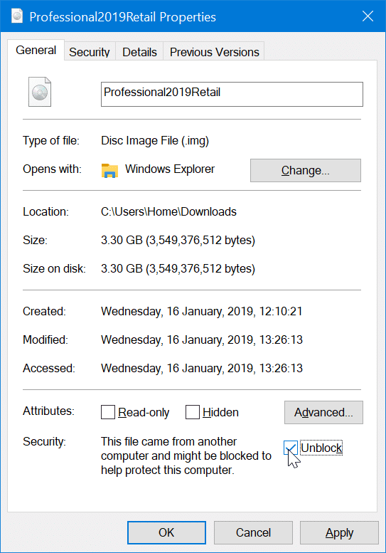 Sorry there was a problem mouting the file while mounting ISO or IMG in Windows 10 pic5